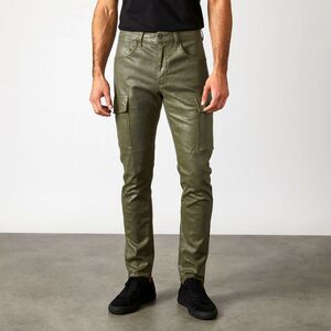 MONFRERE Green Waxed MF Slim Leg Cargo Pants Trousers   Mens Size 30